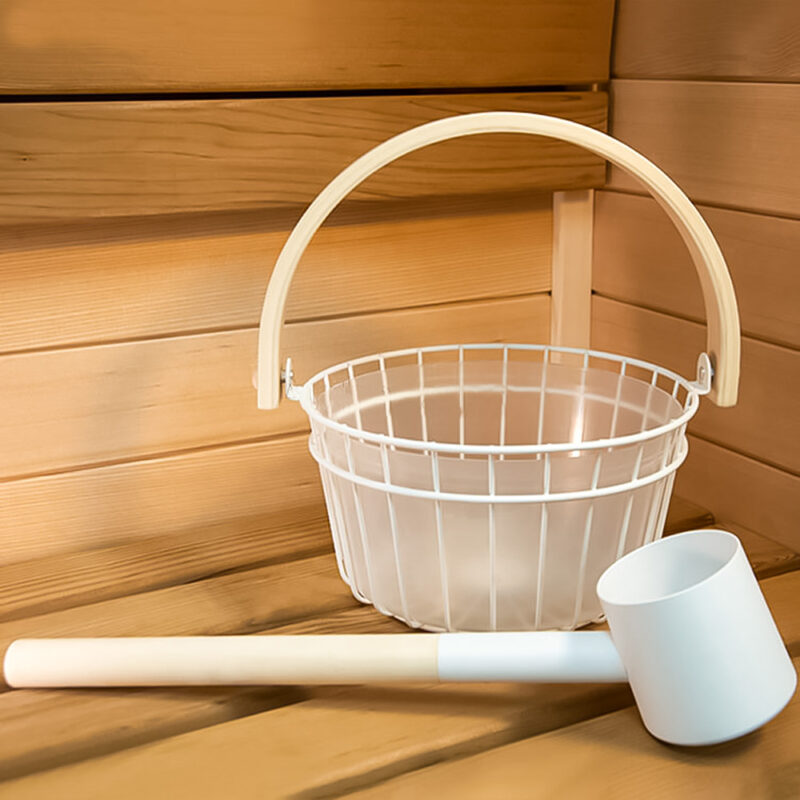 New Sauna Accessories for Sale 4L Sauna Bucket + White Liner and Aluminum Spoon