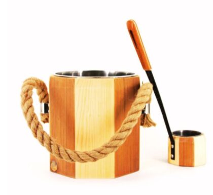 Cedar Sauna Bucket and Ladle Set