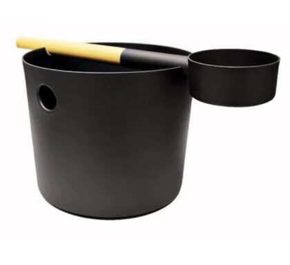 THE KOLO Black SAUNA BUCKET and LADLE Set